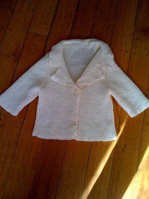 Ribbed Cardigan with raglan sleeves and matching Hat - Design 6