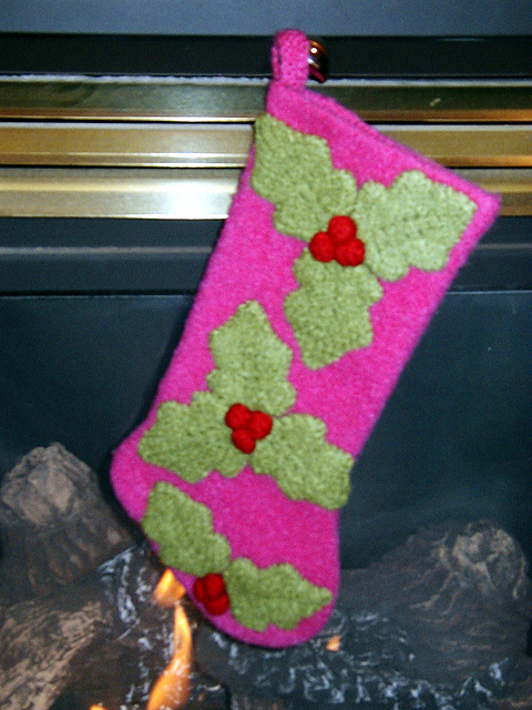 Allover Holly Stocking
