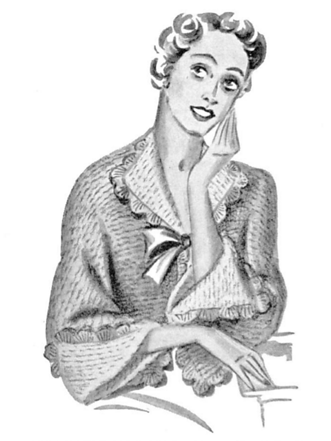 Knitted Bed Jacket, in Dolman Style