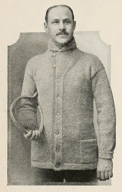 Man's Knitted Sweater with Shawl Collar