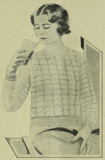 Jumper in Lacy Wave-and-stripe