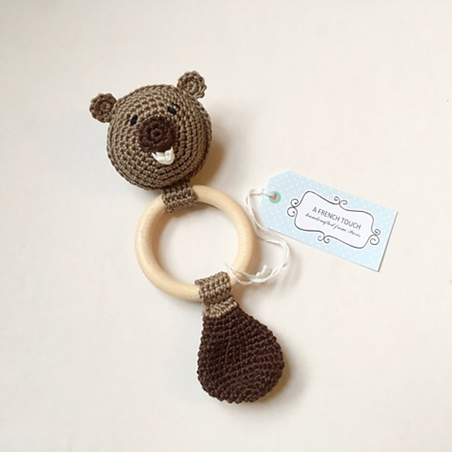 Baby Rattle "Bob the beaver"