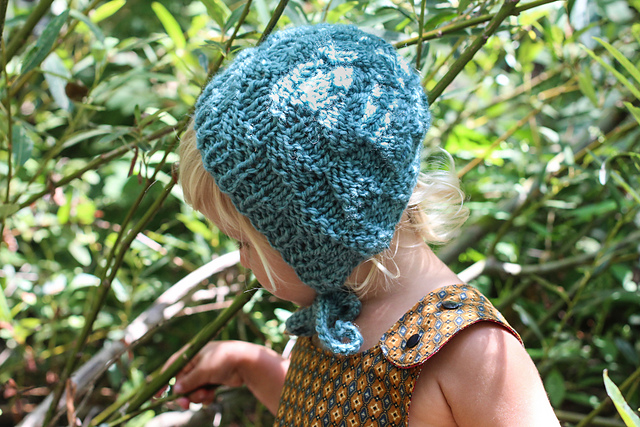 Checkerboard Knit Baby Bonnet