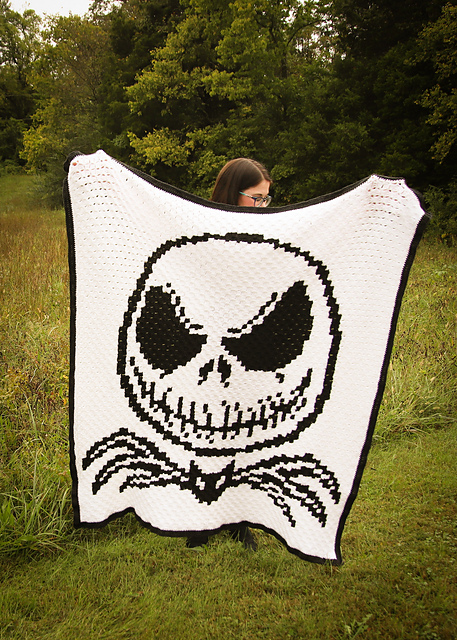 Ravelry: Jack Skellington C2C Blanket pattern by Blue Daffodil Crafts