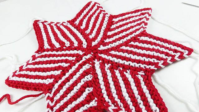 Gestrickter Stern aus Hexenecken