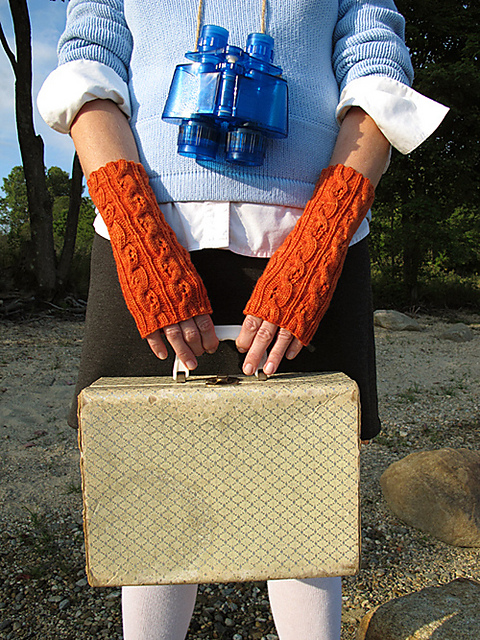 Fiery Searcher Fingerless Mitts