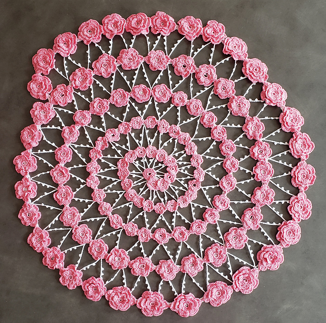 Spiral Rose Doily