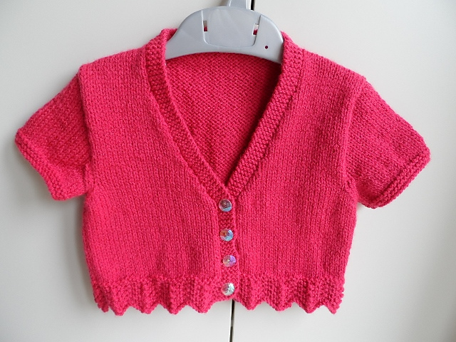 Garter-Edged Cardigans with Short or Long Sleeves