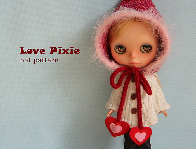 Love Pixie knitted hat for Blythe dolls