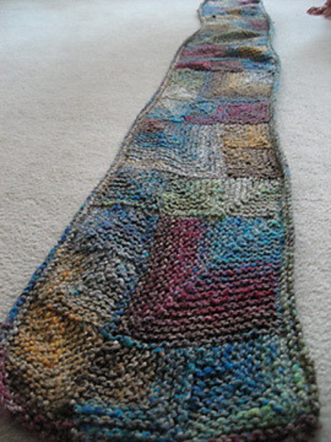 Garter Stitch Squares Scarf