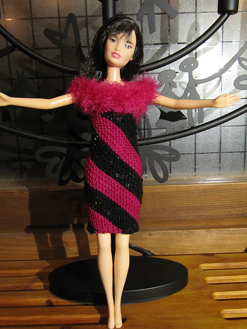 #0001 Dress with Fluffy Trim