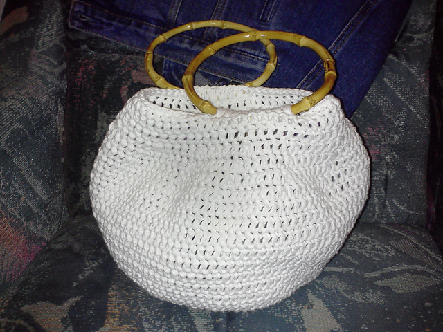 Simple Mesh Fishbowl Project Tote with Bamboo Handles
