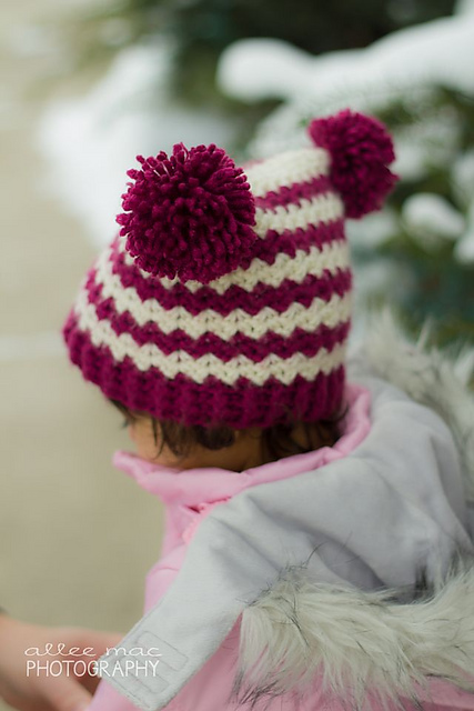 Chevrons and Pom-Poms Hat