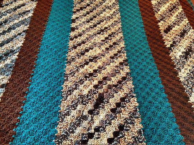 Vertical Stripes in Diagonal Box Stitch