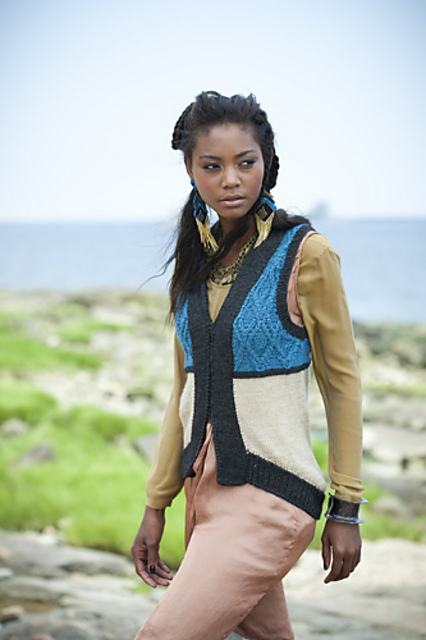 #21 Cabled Colorblock Vest