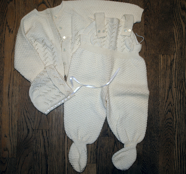 11003 Baby Cardigan, Romper, & Cap
