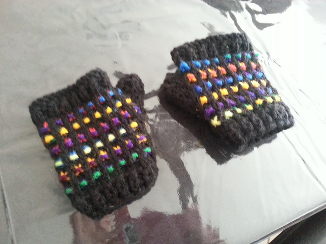 Candy Dot Fingerless Gloves
