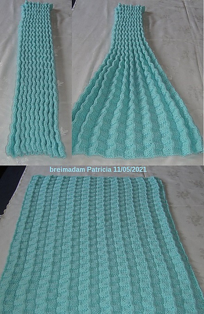 Baby blanket in accordeon stitch