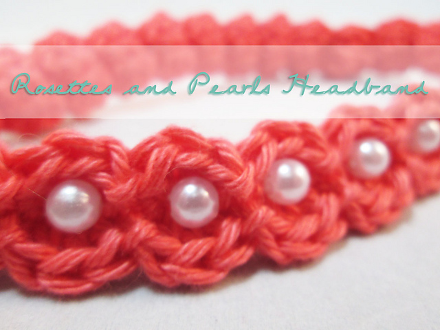 Rosettes & Pearls Headband