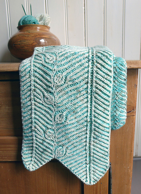 Leafy Chevron Scarf