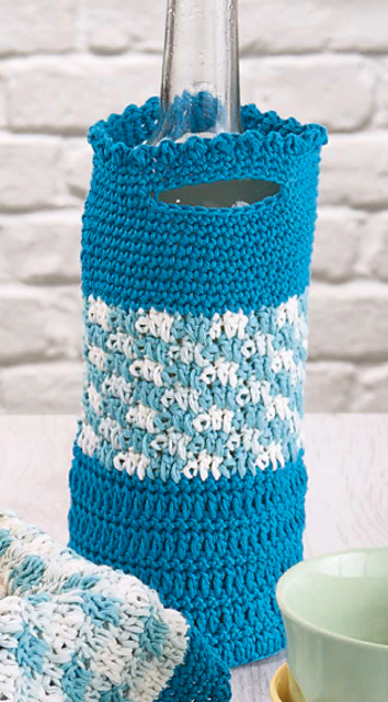 Bottle cover - Gingham stitch set