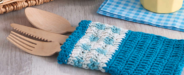 Cutlery pouch - Gingham stitch set