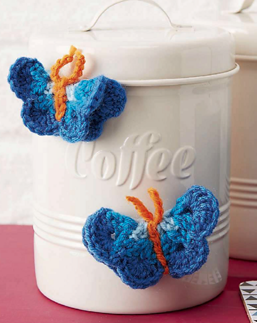 Pansy blue Butterfly magnets