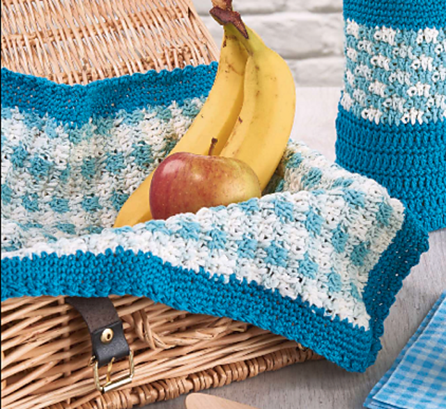picnic basket liner - Gingham stitch set