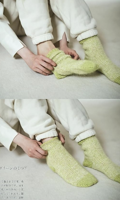 Ravelry: p.10 Pistachio green socks pattern by Sanae Nasu (那須 早苗）