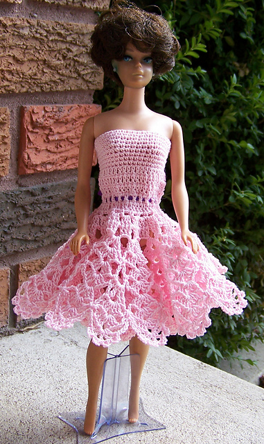 Ravelry: Barbie Frilly Pink Cocktail Dress pattern by Frances Brown