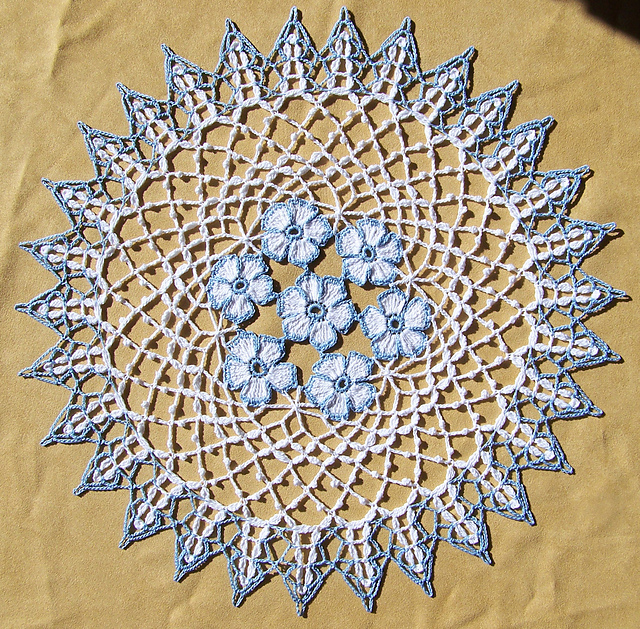 Red & White Flower Doily