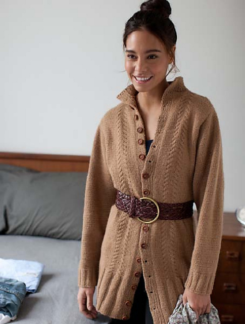 Camel Cabled Cardigan