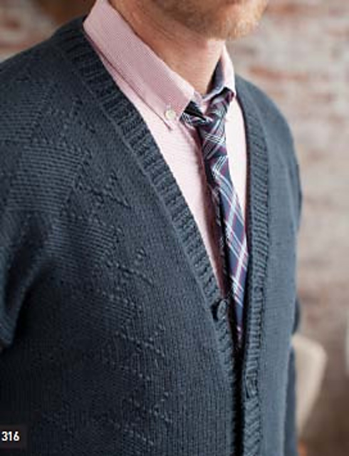 One Color Argyle Cardigan