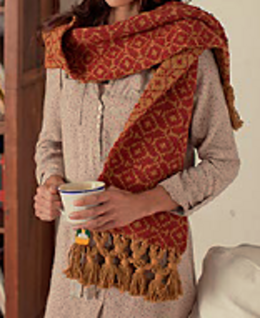 Double Knit Scarf with Fringe