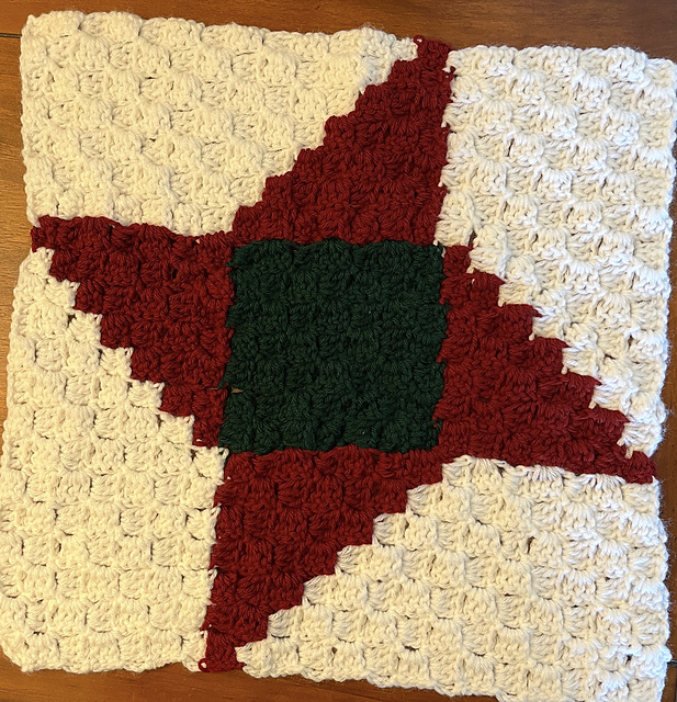 Crochet C2C – Friendship Star Quilt Block