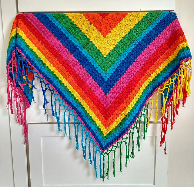Corner to Corner Rainbow Shawl