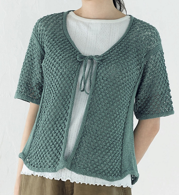Cardigan with a ribbon tie