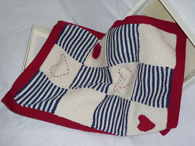 Design F - Hearts and Stripes Blanket