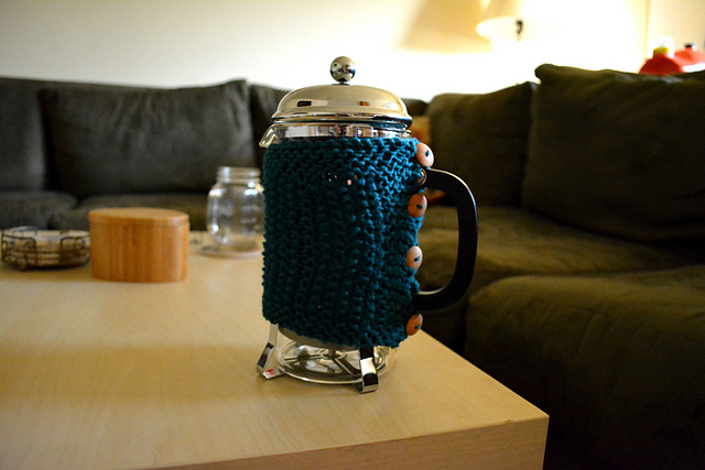 Seed Stitch French Press Cozy