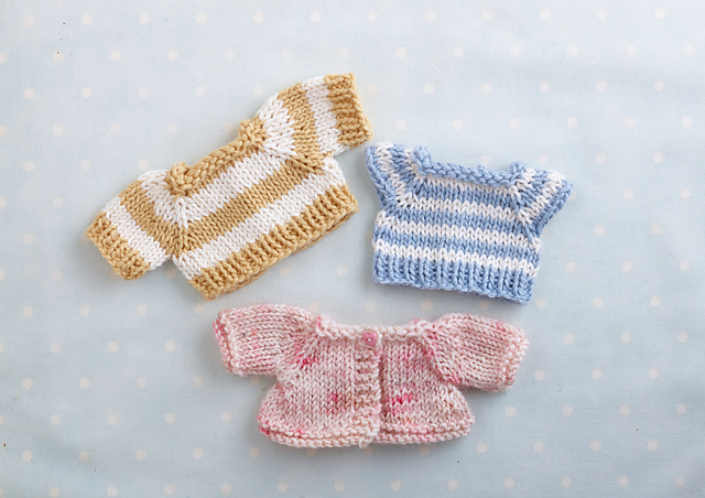 Small trio of top-down sweaters