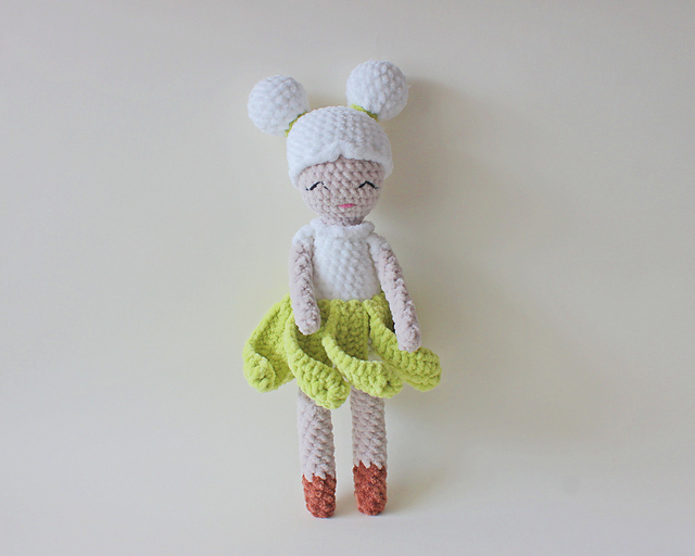 Carola, the crochet cauliflower plush fairy