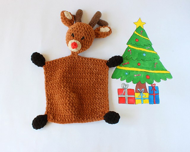 Rudolph crochet lovey