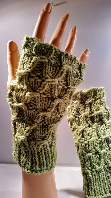Green Goblets Fingerless Mitts