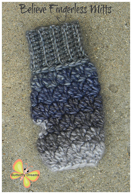Believe Fingerless Mitts