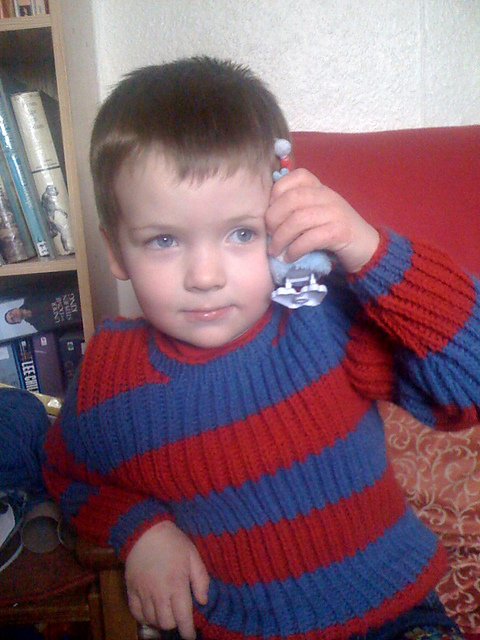 Striped Fisherman's Rib Sweater