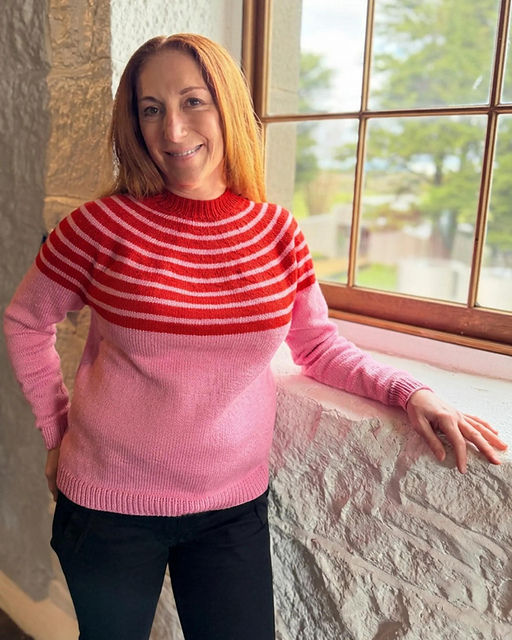 PT 8751 The Bridget Top-Down Stripe Jumper
