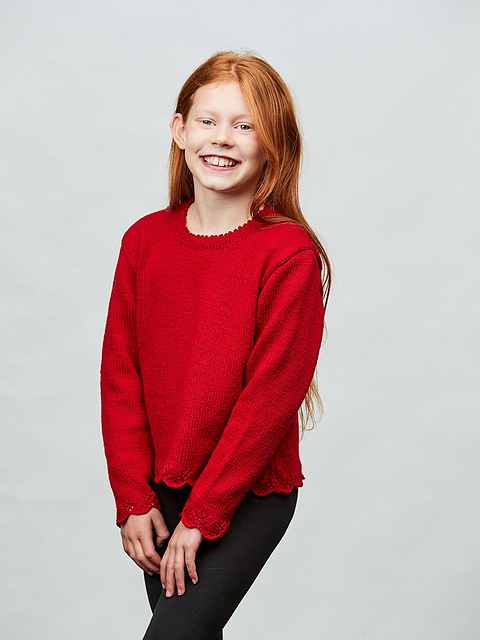 PT 8605 Kids Jumper with Lace Cuffs and Picot Neck
