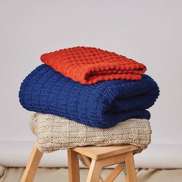 Ravelry PT 8634 Basket Weave Blanket in 5 ply options pattern by