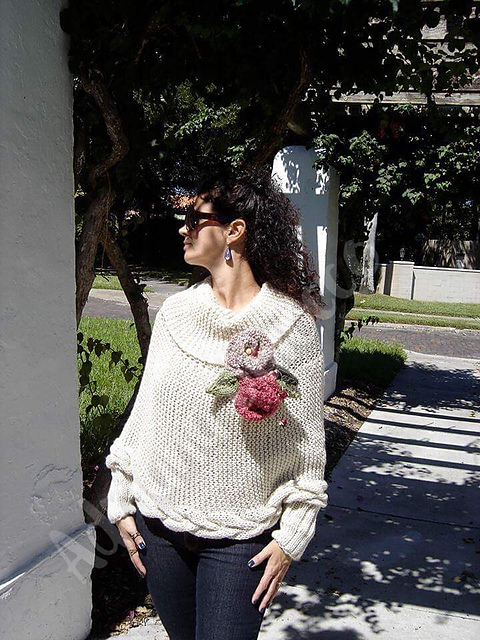 Poncho with cuffs