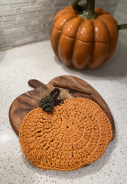 Pumpkin spice dishcloth
